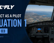 Cockpit em voo sobre Brisbane no exercício Interact as a Pilot – Situation 1
