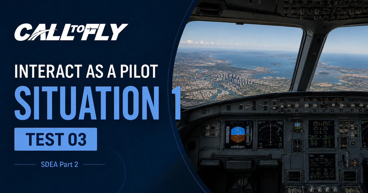 Cockpit em voo sobre Brisbane no exercício Interact as a Pilot – Situation 1