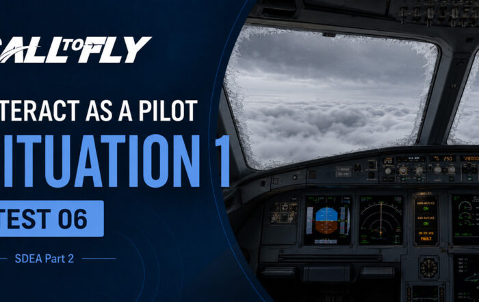 Cockpit em condições de severe icing com falha no sistema de de-icing no exercício Interact as a Pilot – Situation 1