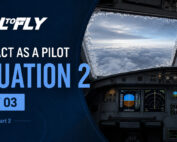 Cockpit em voo com gelo no para-brisa no exercício Interact as a Pilot – Situation 2