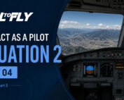 Cockpit em voo sobre Bogotá com aviso de pressurização no exercício Interact as a Pilot – Situation 2