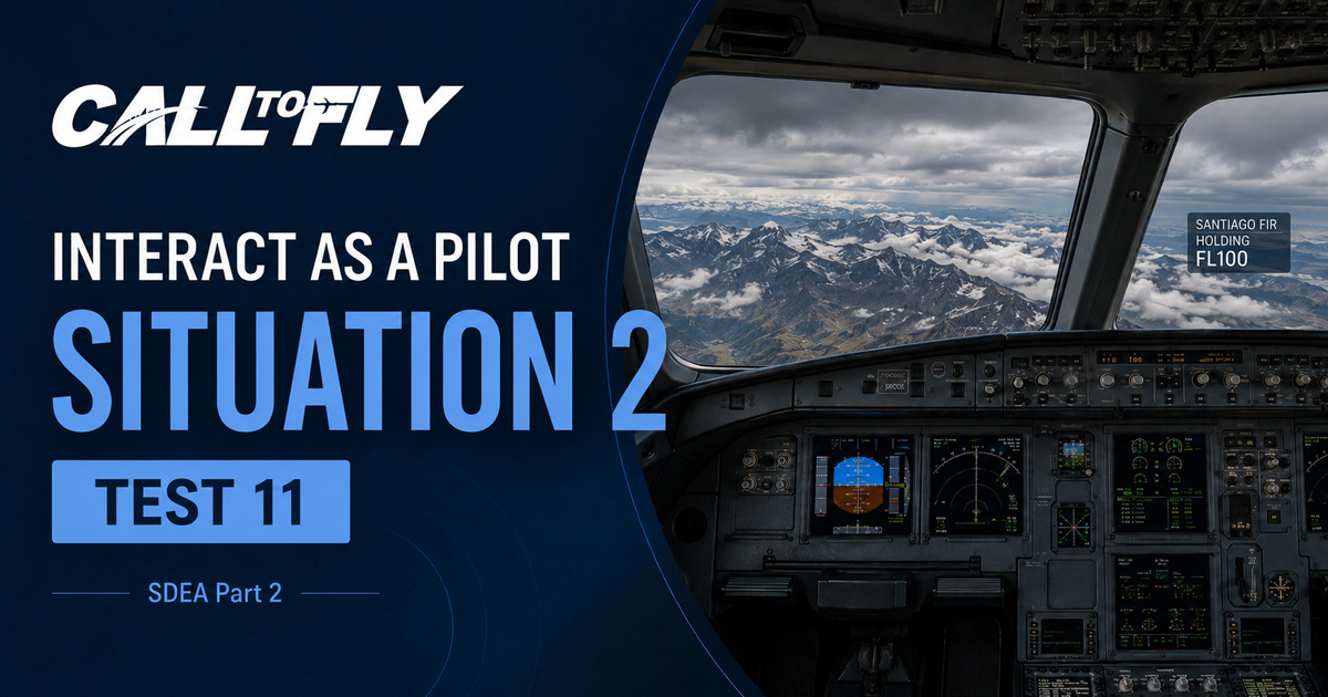 Cockpit em holding sobre os Andes próximo a Santiago com severe turbulence no exercício Interact as a Pilot – Situation 2