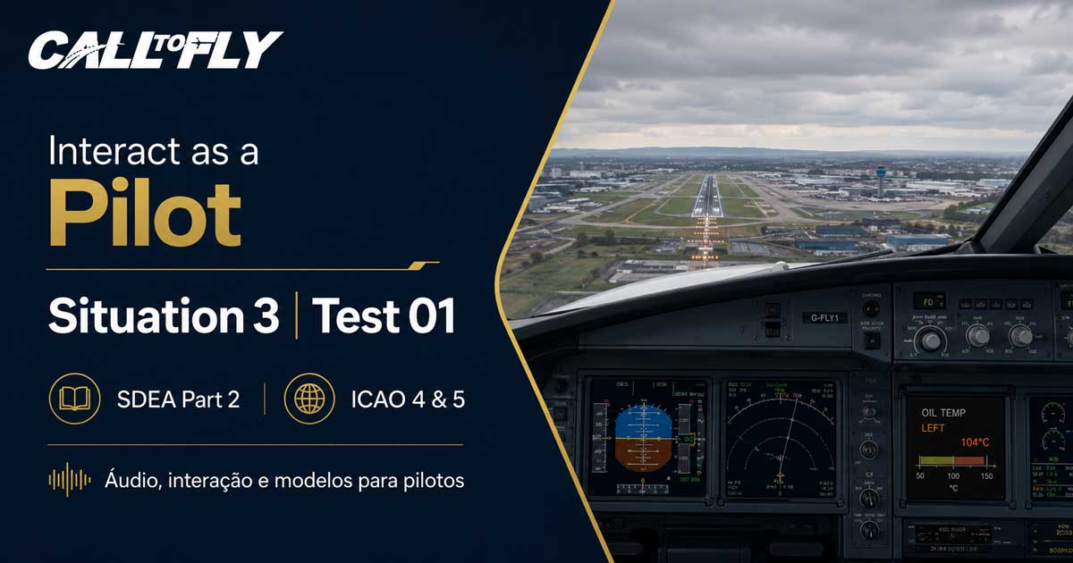 Cockpit em aproximação para Manchester no exercício Interact as a Pilot – Situation 3