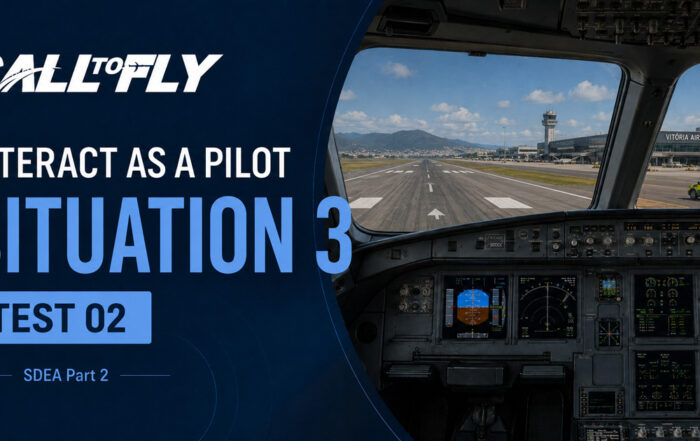 Cockpit na pista em Vitória com assistência médica no exercício Interact as a Pilot – Situation 3