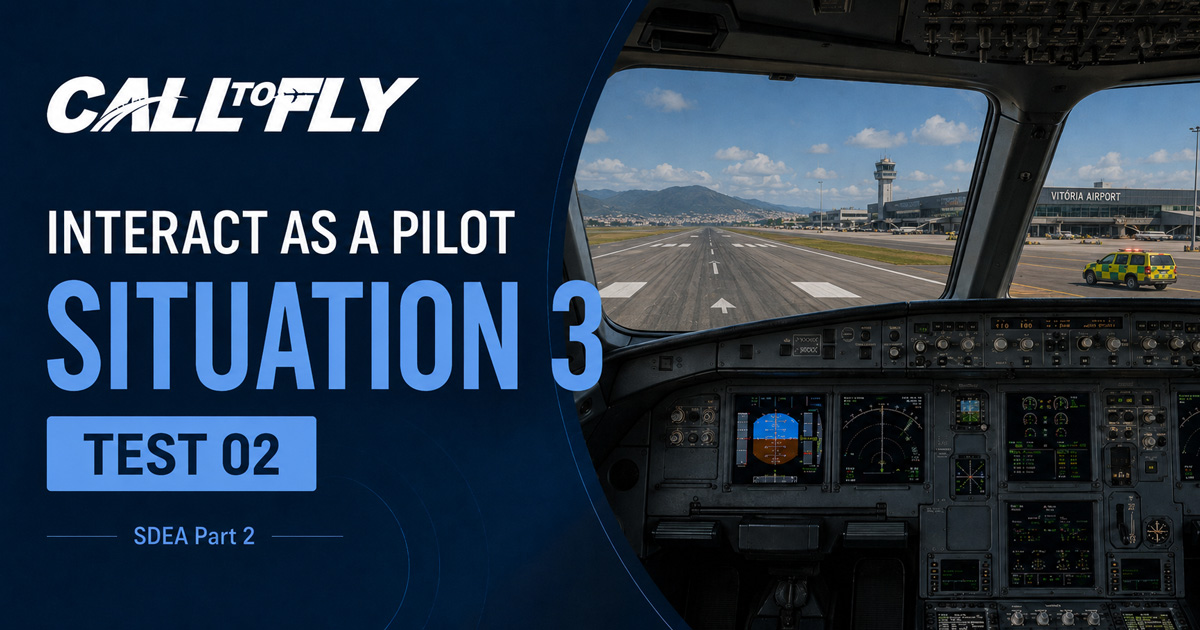 Cockpit na pista em Vitória com assistência médica no exercício Interact as a Pilot – Situation 3