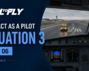 Cockpit parado na pista em Heathrow com falha no nose wheel steering no exercício Interact as a Pilot – Situation 3