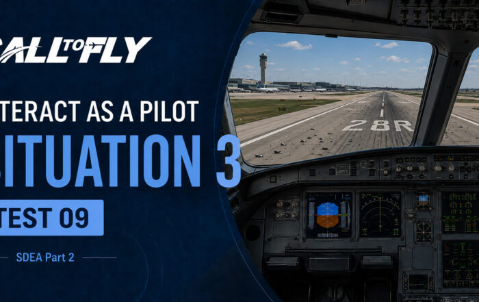 Cockpit alinhado na RWY 28R em Chicago O’Hare com debris sobre a pista no exercício Interact as a Pilot – Situation 3