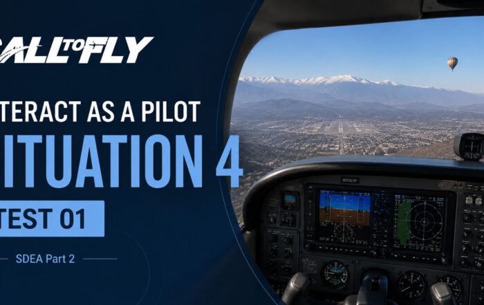 Cockpit em aproximação no exercício Interact as a Pilot – Situation 4