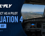 Cockpit em voo com para-brisa trincado após a decolagem no exercício Interact as a Pilot – Situation 4