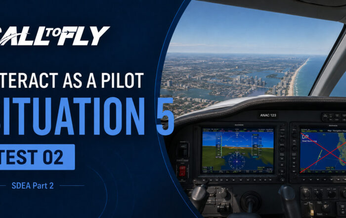 Cockpit bimotor com aviônica Garmin sobre Miami no exercício Interact as a Pilot – Situation 5
