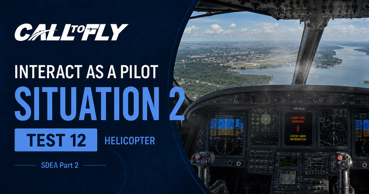 Cockpit de helicóptero em voo sobre Manaus com alerta de cabin fire no exercício Interact as a Pilot – Situation 2