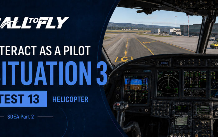 Cockpit de helicóptero em Vitória com assistência médica no exercício Interact as a Pilot – Situation 3