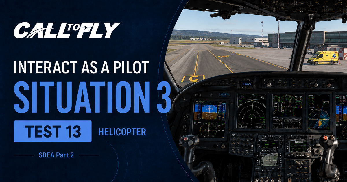 Cockpit de helicóptero em Vitória com assistência médica no exercício Interact as a Pilot – Situation 3