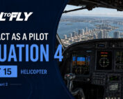 Cockpit de helicóptero em voo sobre Miami com falha de GPS e navegação em dead reckoning no exercício Interact as a Pilot – Situation 4